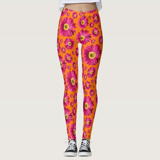 Leggings Pop Daisy Fuchsia Rose (Devant)