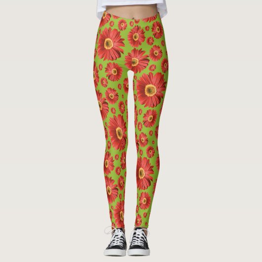 Leggings Pop Daisy Rouge (Devant)