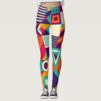 Leggings Pop formes géométriques abstraites, motif transpar