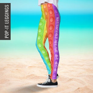 Leggings Pop it partout avec texte coloré sport yoga