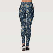 Leggings Poppies Charmante Blue Grey Jaune Poppy Floral (Dos)