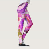 Leggings Pops de rose et violet floral vibrant (Droite)