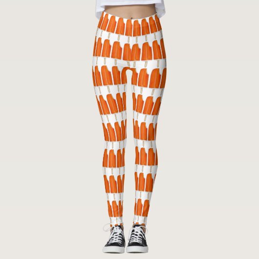 Leggings Popsicle Crème Orange Crème glacée Popsicle Print (Devant)