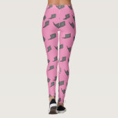 Leggings Portable gris avec logo d'oiseau (Dos)