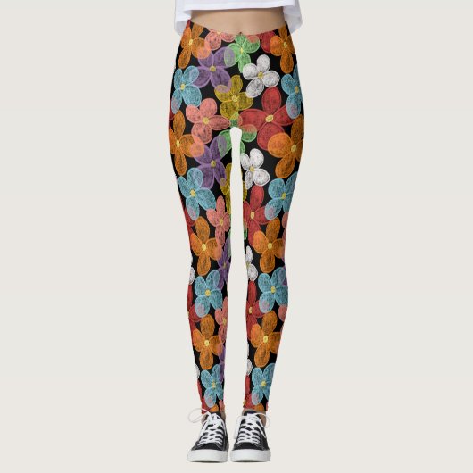 Leggings Porte-documents de poche Chalk Daisies (Devant)