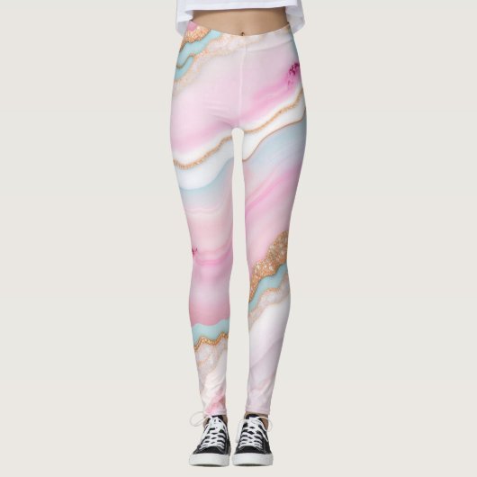Leggings Porte rose clair Marbre Collection tendance (Devant)