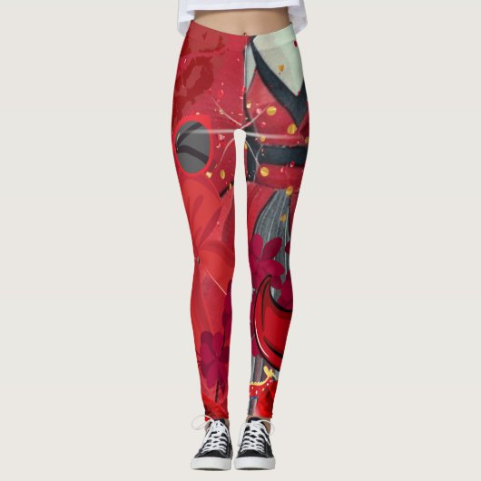 Leggings Porter rouge (Devant)
