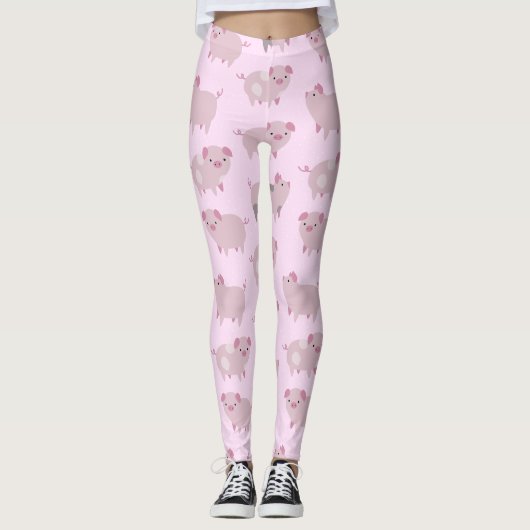 Leggings Portes et Motifs pour bébés roses mignons (Devant)
