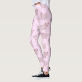 Leggings Portes et Motifs pour bébés roses mignons (Gauche)