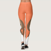 Leggings Portrait de chien marron et blanc mignon (Dos)