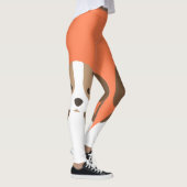 Leggings Portrait de chien marron et blanc mignon (Droite)
