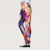 Leggings Portrait de Femme Abstraite & Fleurs (Gauche)