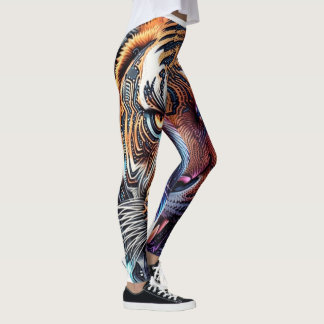 Leggings Portrait de Tigre Bio-Mécanique Cybernétique