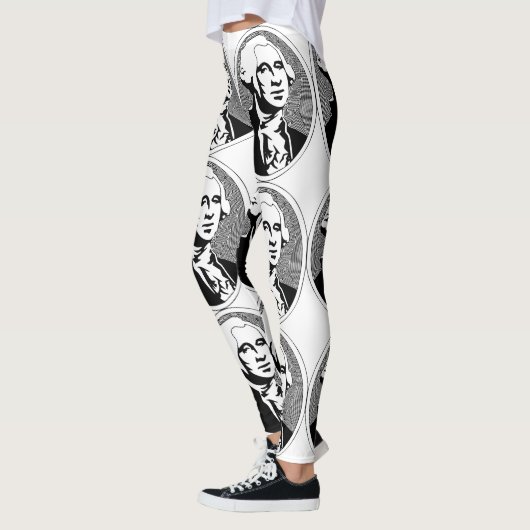 Leggings Portrait noir et blanc de George Washington (Gauche)