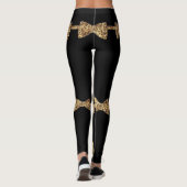 Leggings Posh Girls - Black & Gold Bow Cravate (Dos)