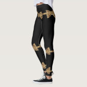Leggings Posh Girls - Black & Gold Bow Cravate (Gauche)