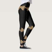 Leggings Posh Girls - Black & Gold Bow Cravate (Droite)