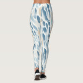 Leggings Poster de animal Abstrait de crème bleue (Dos)