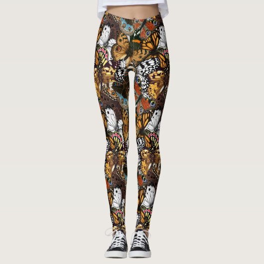 Leggings Poster de animal. Ailes papillons. (Devant)