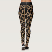 Leggings Poster de animal amusant Noir et Mocha Giraffe Imp (Dos)