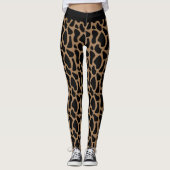 Leggings Poster de animal amusant Noir et Mocha Giraffe Imp (Devant)