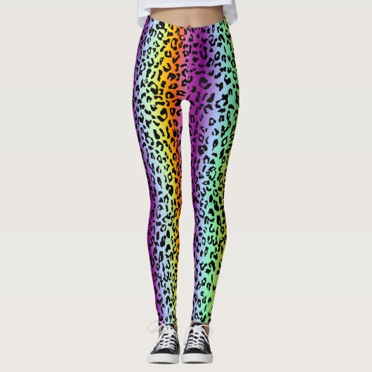 Leggings Poster de animal arc-en-ciel (Devant)