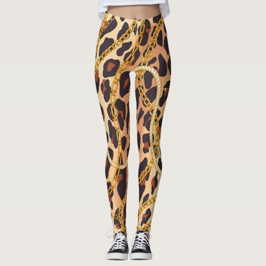 Leggings Poster de animal baroque, Conception Chaîne (Devant)