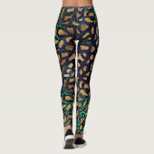 Leggings Poster de animal bleu et Turquoise (Dos)
