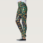 Leggings Poster de animal bleu et Turquoise (Gauche)