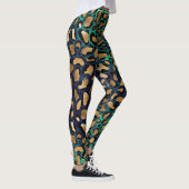 Leggings Poster de animal bleu et Turquoise (Droite)