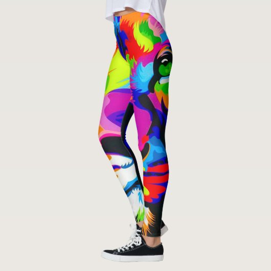 Leggings Poster de animal Bootyliscique de Lion arc-en-ciel (Gauche)