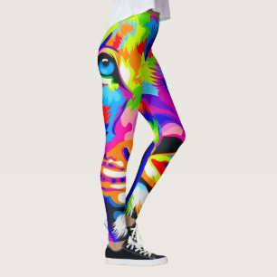 Leggings Poster de animal Bootyliscique de Lion arc-en-ciel