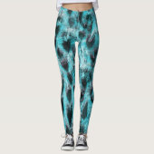 Leggings Poster de animal chic en bleu - conception en plum (Devant)