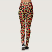 Leggings Poster de animal cool Fun Leopard Scarlet Gold (Dos)