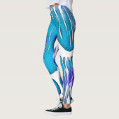 Leggings Poster de animal de la Giraffe bleue (Gauche)