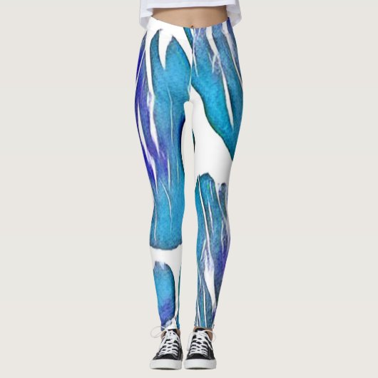 Leggings Poster de animal de la Giraffe bleue (Devant)