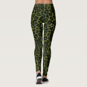 Leggings Poster de animal de léopard vert (Dos)