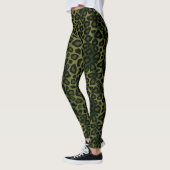 Leggings Poster de animal de léopard vert (Gauche)