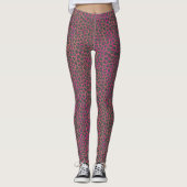Leggings Poster de animal de mosaïque moderne rose, orange (Devant)