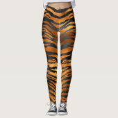 Leggings Poster de animal de rayures de tigre Brown noir gl (Devant)