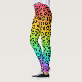 Leggings Poster de animal des points Jaguar arc-en-ciel (Gauche)