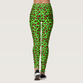 Leggings Poster de animal funky Leon Green Leopard (Dos)