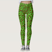 Leggings Poster de animal funky Leon Green Leopard (Devant)