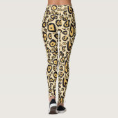 Leggings poster de animal Jaguar clair Jaune et orange  (Dos)