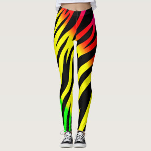 Leggings Poster de animal jaune rouge