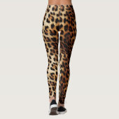Leggings Poster de animal Leopard à crème Brown (Dos)