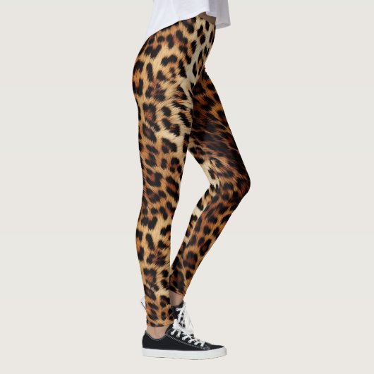 Leggings Poster de animal Leopard à crème Brown (Droite)