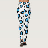 Leggings Poster de animal Léopard Blanc Bleu (Dos)