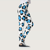 Leggings Poster de animal Léopard Blanc Bleu (Droite)