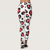 Leggings Poster de animal Léopard Blanc Noir Rouge (Dos)